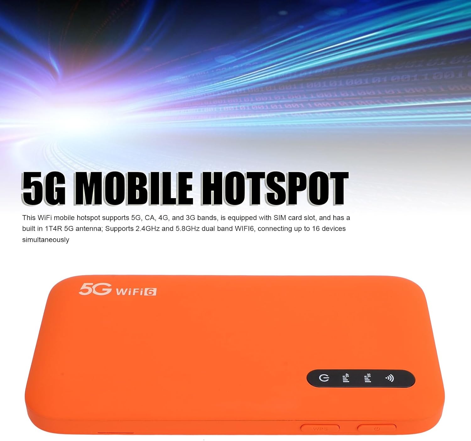 5G WiFi Mobile Hotspot for Travel, 5G Router with Sim Card Slot, Portable